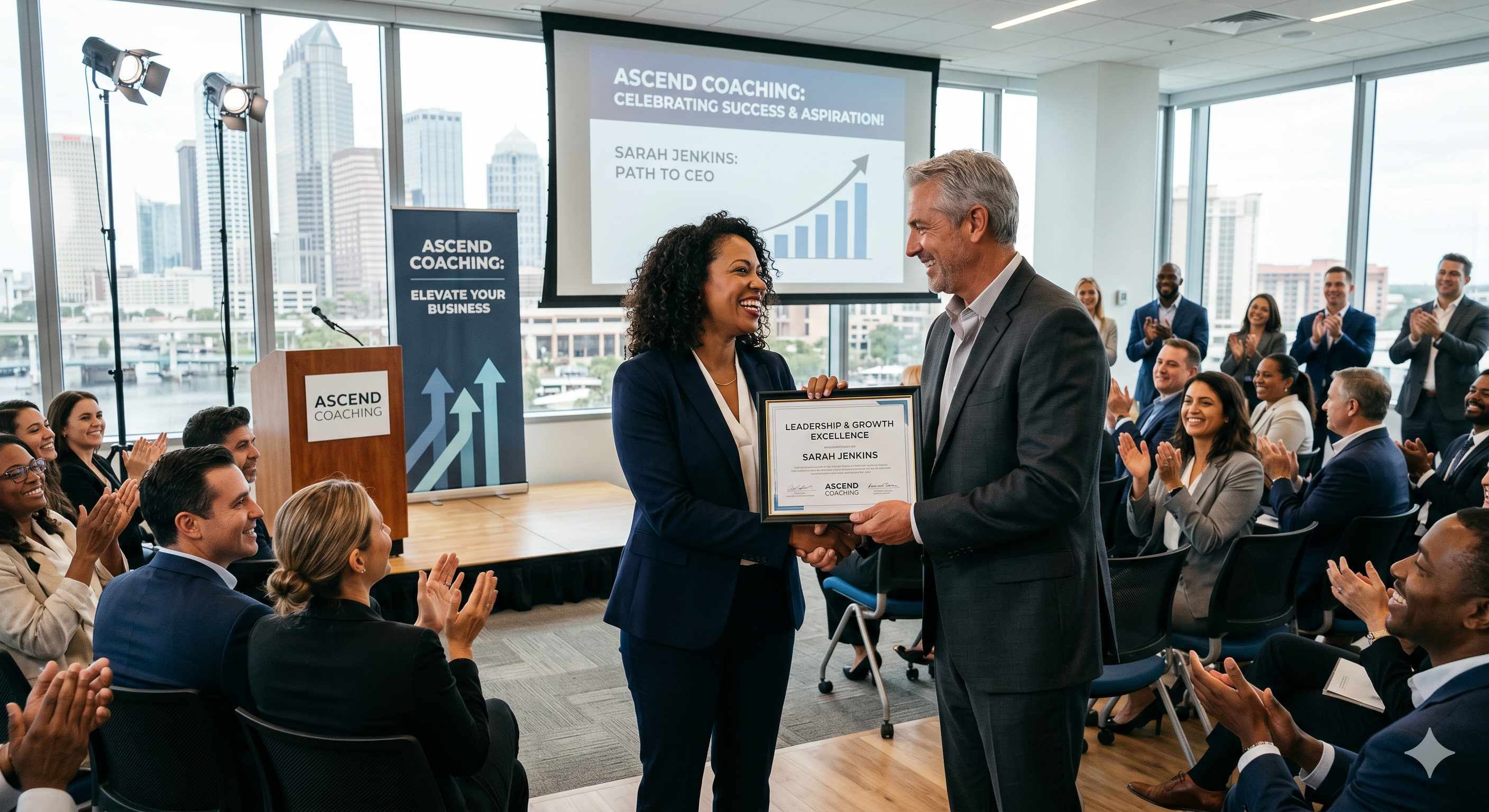 Coach celebrating a client's success